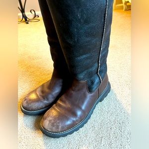 UGG Brooks Tall Brown Leather Shearling Boots